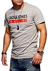 JACK &amp; JONES T-Shirts JACK &amp; JONES Herren T-Shirt Kurzarmshirt Top Print Shirt Casual Basic O-Neck
