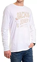 JACK &amp; JONES Langarmshirts Jack and Jones Herren Shirt Langarmshirt Print Tee O - Neck Regular Fit Longshirt T-Shirt