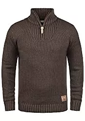 !Solid Pullover & Strickmode !Solid SDPetro Herren Strickpullover Troyer Grobstrick Pullover mit Stehkragen und Reißverschluss