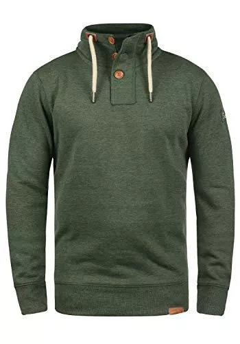 !Solid Pullover & Strickmode !Solid SDTripTroyer Herren Sweatshirt Pullover Troyer Pulli mit Stehkragen und Knopfverschluss
