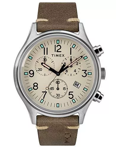 Timex Uhren Timex Herren Chronograph Armbanduhr MK1 Chrono mit Leder Armband