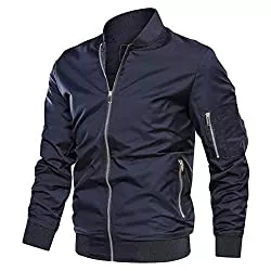 KEFITEVD Jacken KEFITEVD Herren Bomberjacke Leichte Dünne Übergangsjacke Casual Freizeit Jacke US Militär Fliegerjacke mit Stehkragen Herbst Frühling Blouson