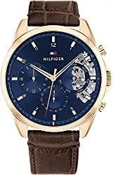 Tommy Hilfiger Uhren Tommy Hilfiger Herren Multi Zifferblatt Quarz Armbanduhr Baker mit Lederband