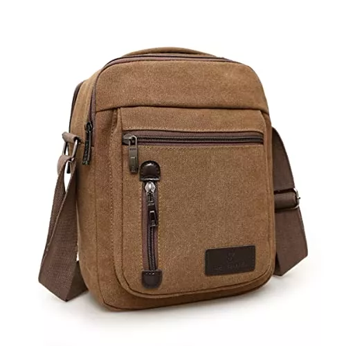 Hjkiopc Taschen & Rucksäcke Hjkiopc Herren-Schultertaschen Klein Crossbody Bag Handtasche Tasche Umhängen Messenger BagHandytasche Messenger Bag Herrentasche Shulder Bag Vintage Gelten für Arbeit Reise Alltagsleben