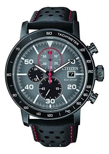 Citizen Uhren Citizen Herren Chronograph Eco-Drive Uhr mit Leder Armband