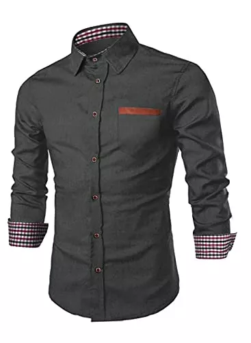 Meilicloth Hemden Meilicloth Jeanshemd Herren Hemd Business Casual Langarmhemd Cowboy Western Freizeithemd