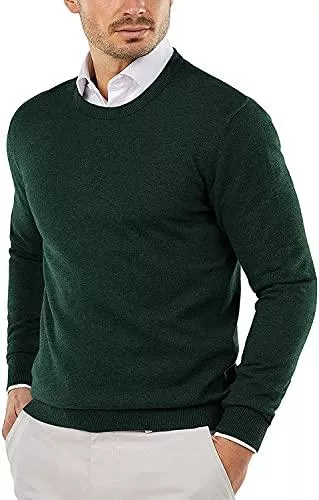 COOFANDY Pullover & Strickmode COOFANDY Herren Rundhalspullover Slim Fit Leichter Strickpullover aus Baumwolle