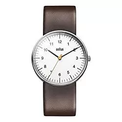 Braun Uhren Braun Herren Quarz Dreizeigeruhr mit analoger Anzeige und Lederarmband