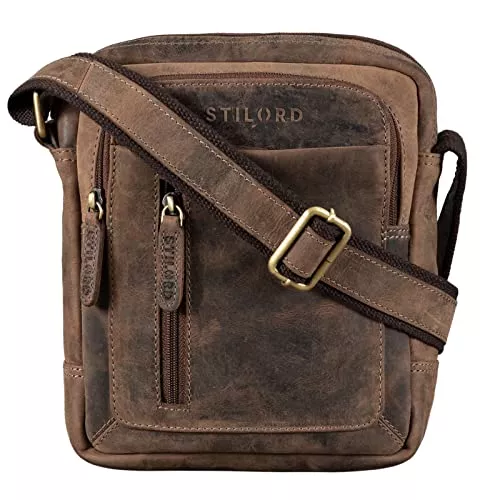 STILORD Taschen & Rucksäcke STILORD Jamie Herren Ledertasche Umhängetasche klein Vintage Messenger Bag Herrenhandtasche für 9.7 Zoll iPad Moderne Leder Schultertasche für Männer