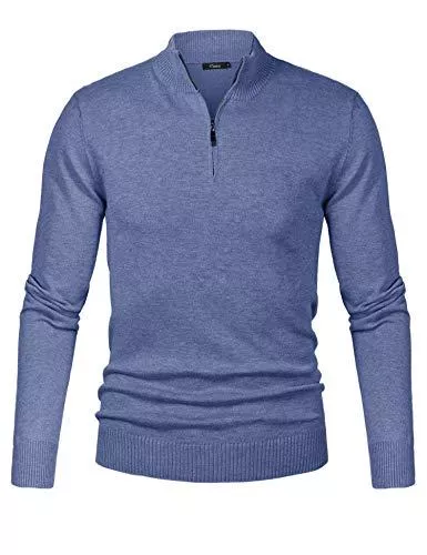 iClosam Pullover & Strickmode iClosam Herren Strickpullover Regular Fit Strick Pullover Mit Stehkragen Und Reißverschluss Größe in S ~ XXXXL