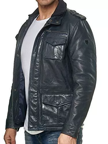Tazzio Jacken Tazzio Herren Jacke Lederjacke Leder Mantel Trenchcoat