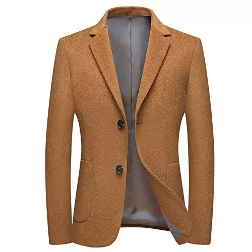 Allthemen Kostüme Allthemen Sakko Herren Slim Fit Wolle Winter Mantel Herren Blazer für Business Hochzeit Freizeit