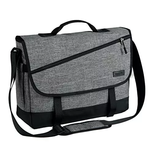 VASCHY Taschen & Rucksäcke VASCHY Umhängetasche Herren, Wasserabweisende 14-Zoll-Laptoptasche Arbeitstasche Messenger Bag für Arbeit, Schule, Geschäft Grau