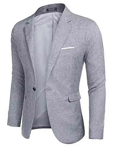 COOFANDY Blazer COOFANDY Herren Sakko Leinenstruktur Slim Fit Männer Blazer Modern Freizeit Sakko Leichte Jackett