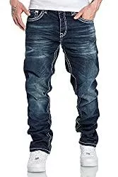 Amaci&amp;Sons Jeans Amaci&amp;Sons Herren Dicke Nähte Destroyed Jeans Regular Slim Denim Hose Fit 7983WC