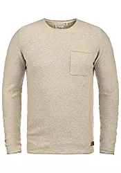 BLEND Pullover & Strickmode Blend BHFrancisco Herren Strickpullover Feinstrick Pullover mit Rundhalsausschnitt und Brusttasche