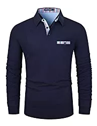LIUPMWE Hemden LIUPMWE Poloshirt Herren Langarm Getäfelt T Shirts Männer Hemd T-Shirt Slim Fit Golf Sports