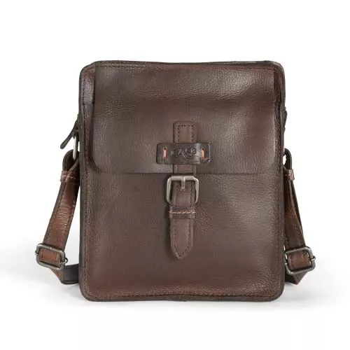 Cas8 Taschen & Rucksäcke Cas8 men EDINBURGH kleine Umhängetasche für Männer JAMIE, Herrentasche aus Echtleder (100% vegetabil gegerbtes Rindleder), brown