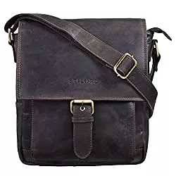 STILORD Taschen & Rucksäcke STILORD 'Nevio' Herrentasche Leder Umhängetasche kleine Messenger Bag Elegante Handtasche im Vintage Design Schultertasche für 10.1 Zoll Tablet iPad echtes Leder