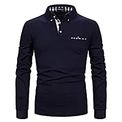 APAELEA Hemden APAELEA Poloshirt Herren Langarm Baumwolle Golf T-Shirt Casual Tops