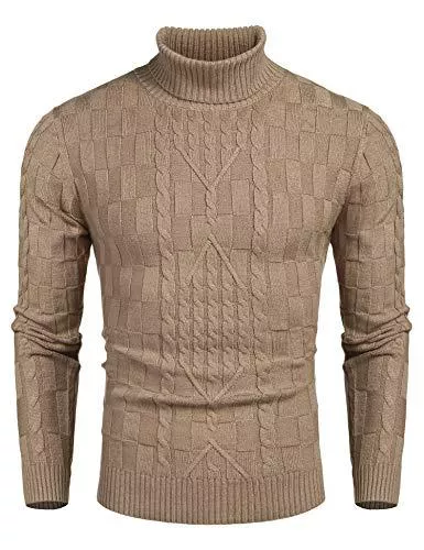 COOFANDY Pullover & Strickmode COOFANDY Herren Rollkragen Pullover Basic Sweater Stehkragen Strickpullover Einfarbige Feinstrick Slim Fit Pulli für Männer