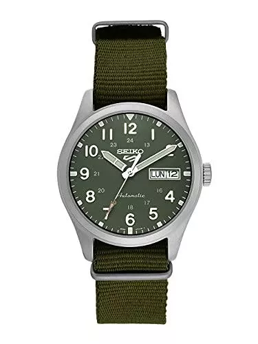 Seiko Uhren Seiko 5 Sports Herren-Uhr Automatik Edelstahl mit Textilband SRPG33K1