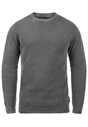 Indicode Pullover & Strickmode Indicode IDRockford Herren Pullover Strickpullover Grobstrick Pullover mit Rundhalsausschnitt
