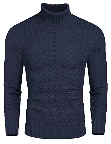 COOFANDY Pullover & Strickmode COOFANDY Pullover für Herren Rollkragenpullover Strickpullover Rollkragen Longsleeve Sweater Freizeit Männer Pullover Winter Warm Oberteile