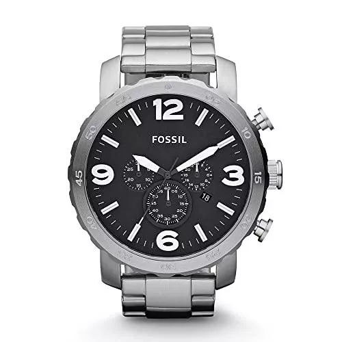 FOSSIL Uhren FOSSIL Herrenuhr Nate, Quarz-Chronographenwerk, Edelstahlarmband