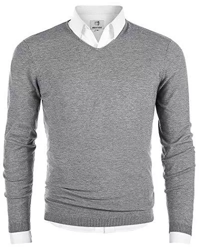 MOCOTONO Pullover & Strickmode MOCOTONO Herren Pullover Ausschnitt Langarmshirt Männer Strickpullover