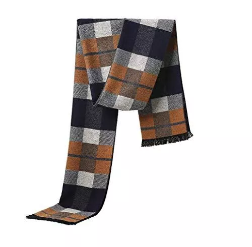 Irypulse Schals & Tücher Irypulse Herren Wolle Mischung Schal Fransen für Männer Warm Kariert Streifen Herbst und Winter