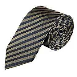 Venti Accessoires Venti Krawatte Überlänge braun-blau gestreift
