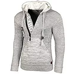 Baxboy Pullover & Strickmode Kapuzenjacke Herren Winter Top Kapuzenpullover Reißverschluss Pulli Sweatshirt Jacke BB-277 Neu