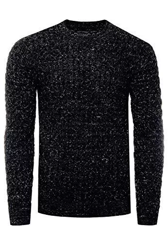 R-Neal Pullover & Strickmode Streetwear Pullover Herren Strick Basic Rundhals Strickpullover Langarm Biker Schlicht Casual 357/365 / 367