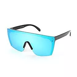 FEISEDY Sonnenbrillen & Zubehör FEISEDY Übergroße Randlose Verspiegelte Sonnenbrille für Damen Klassische Flat Top Shield Sonnenbrille Herren