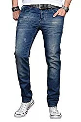 ALESSANDRO SALVARINI Jeans A. Salvarini Herren Designer Jeans Hose Stretch Basic Jeanshose Regular Slim