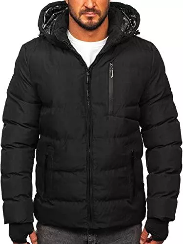 BOLF Jacken BOLF Herren Winterjacke Steppjacke Sportjacke Daunenjacke Puffer Jacket Kapuze Stehkragen Warm Gefüttert Gepolstert Wasserabweisend Winddicht Outdoor Casual Style Street Look 4D4