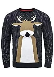 Blend Pullover & Strickmode Blend Deer Herren Weihnachtspullover Winter Pullover Strickpullover Weihnachtspulli mit Rundhals-Ausschnitt