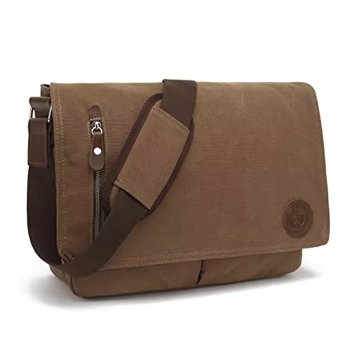 AUGUR Taschen & Rucksäcke AUGUR Canvas Messenger Bag f¨¹r Herren Laptoptasche 13 Zoll Umh?ngetasche Vintage Herren Umh?ngetasche mittlere Arbeitstasche