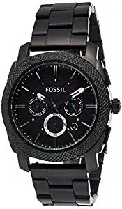 Fossil Uhren FOSSIL Herrenuhrenmaschine, 45mm Gehäusegröße, Quarz-Chronographenwerk, Edelstahlarmband