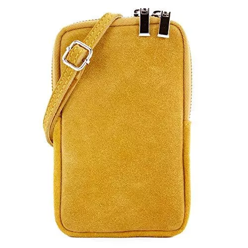 modamoda de Taschen & Rucksäcke modamoda de - T210 - ital. Umhängetasche Handytasche aus Wildleder Klein