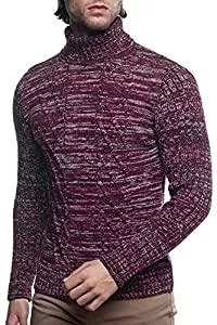 Karl´s People Pullover & Strickmode Karl´s People Herren Strick-Pullover mit Rollkragen • Männer Winter Rollkragen-Pullover • Warmer Herren Rolli stylischer Herren Strick-Pulli • Angenehmer Männer Pulli Grobstrick 7489