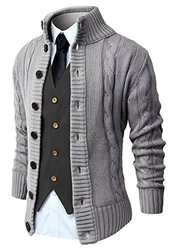 NITAGUT Strickjacken NITAGUT Strickjacken für Herren schlank Winter lässige Cardigans Herren Strickpullover Langarm warm