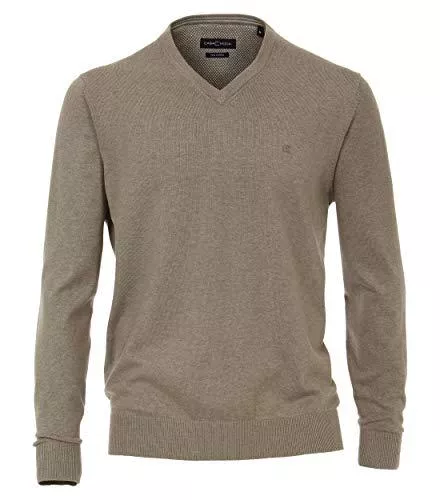 CASAMODA Pullover & Strickmode CASAMODA Herren Pullover mit V-Ausschnitt unifarben 004430 Elastischer Bund