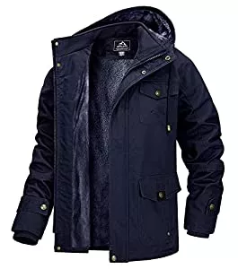 MAGCOMSEN Jacken MAGCOMSEN Herren Warm Gefüttert Jacke Cargo Winterparka Militär Jacke für Herren Outdoorjacke mit Abnehmbarer Kapuze Übergangsjacke Baumwolle Hoodies