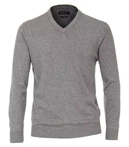 CASAMODA Pullover & Strickmode CASAMODA Herren Pullover mit V-Ausschnitt unifarben 004430 Elastischer Bund