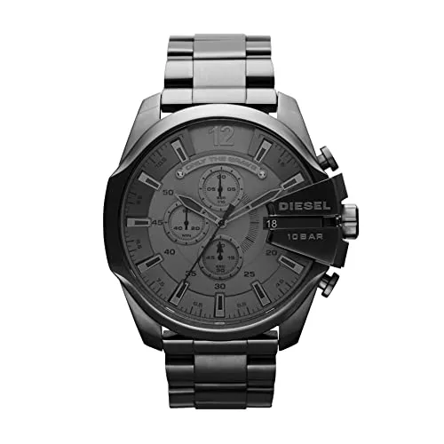 Diesel Uhren Diesel Herren Mega Chief Chronograph, 59 mm Gehäusegröße, Edelstahluhr