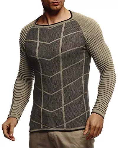 Leif Nelson Pullover & Strickmode Leif Nelson Herren Pullover Warmer Strickpullover mit Rundhals-Ausschnitt Winterpullover für Männer Pulli für Winter LN2120