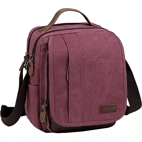VASCHY Taschen & Rucksäcke VASCHY Kleine Umhängetasche Herren, Canvas Wasserabweisende Schultertasche Frauen Herrentasche Multifunktional Messenger Bag für Schule Arbeit Reise