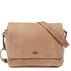 SID &amp; VAIN Taschen & Rucksäcke SID &amp; VAIN Laptoptasche Messenger Bag echt Büffel-Leder Spencer groß Businesstasche Zoll Laptop Umhängetasche Laptopfach Ledertasche Herren